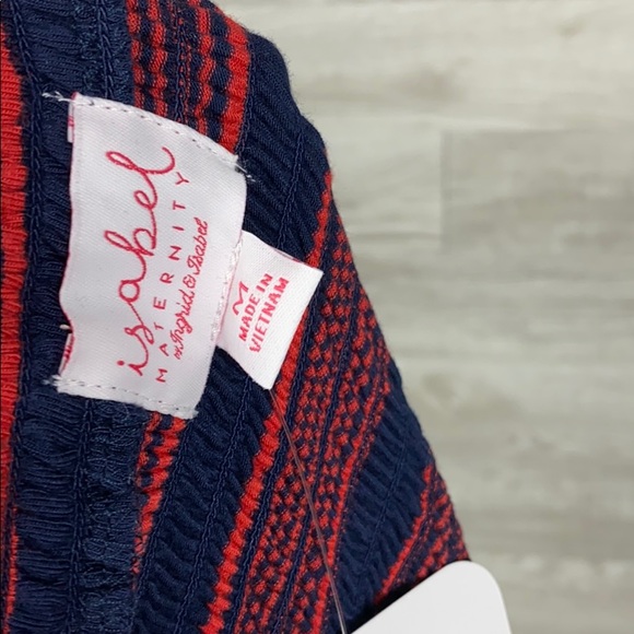 NWT Isabel Maternity Short Sleeve Strip Maxi Dress - Picture 7 of 8